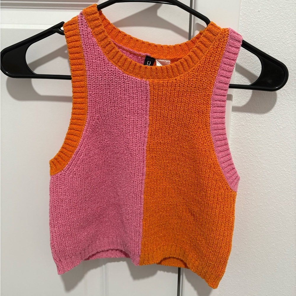 H&M Divided Pink and Orange Knit Top - Picture 1 of 3
